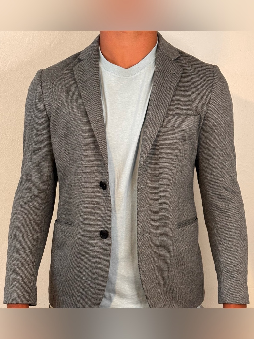 Frank & Oak Laurier Fit Gray Blazer Men’s Size 36 Two-Button Single Breasted
